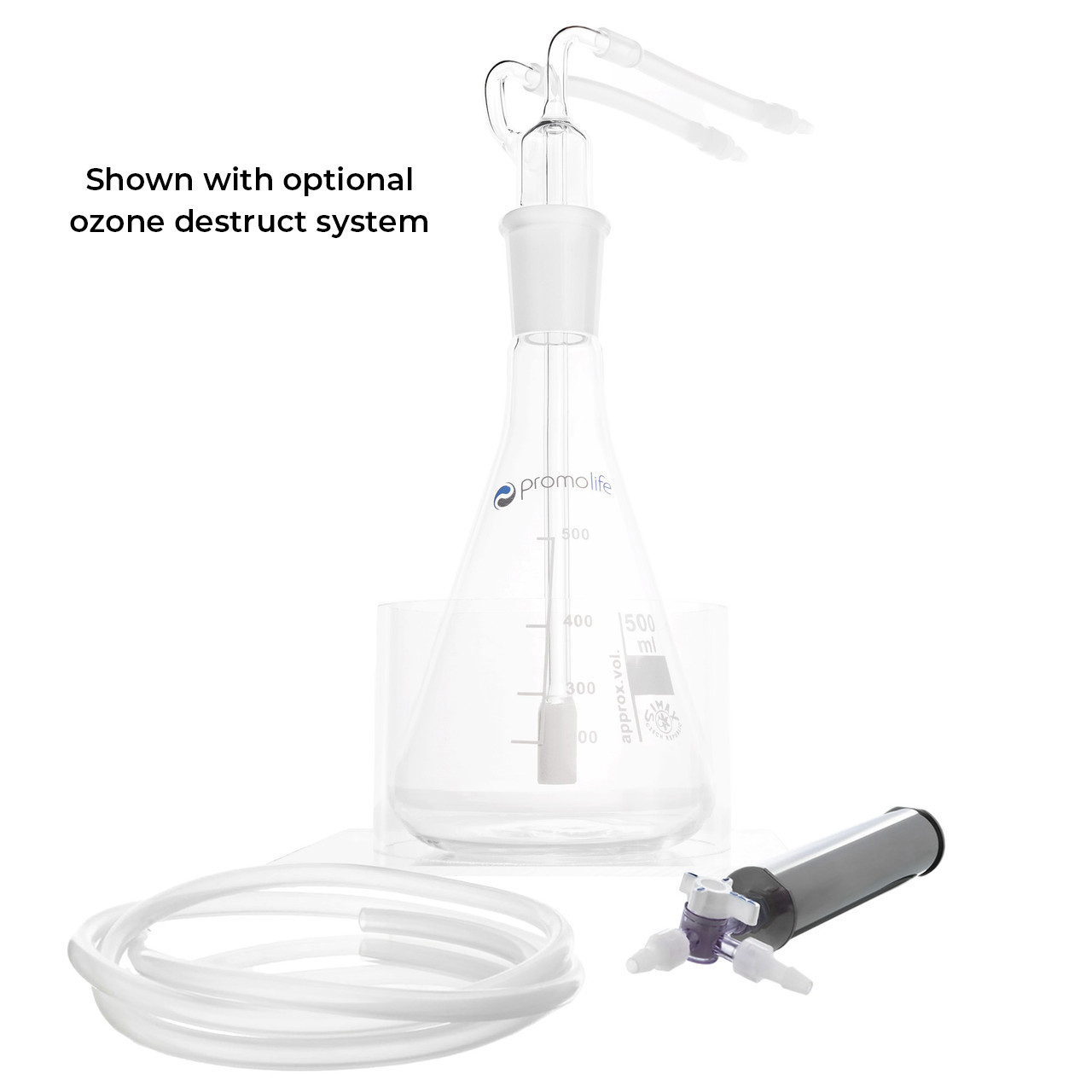 500 ml volledig glazen ozonwater bubbler:luchtbevochtiger2